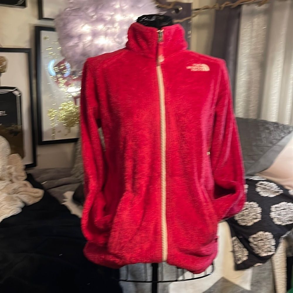 Girls Large/womens small The North Face osito/oso Jacket/coat hot pink white